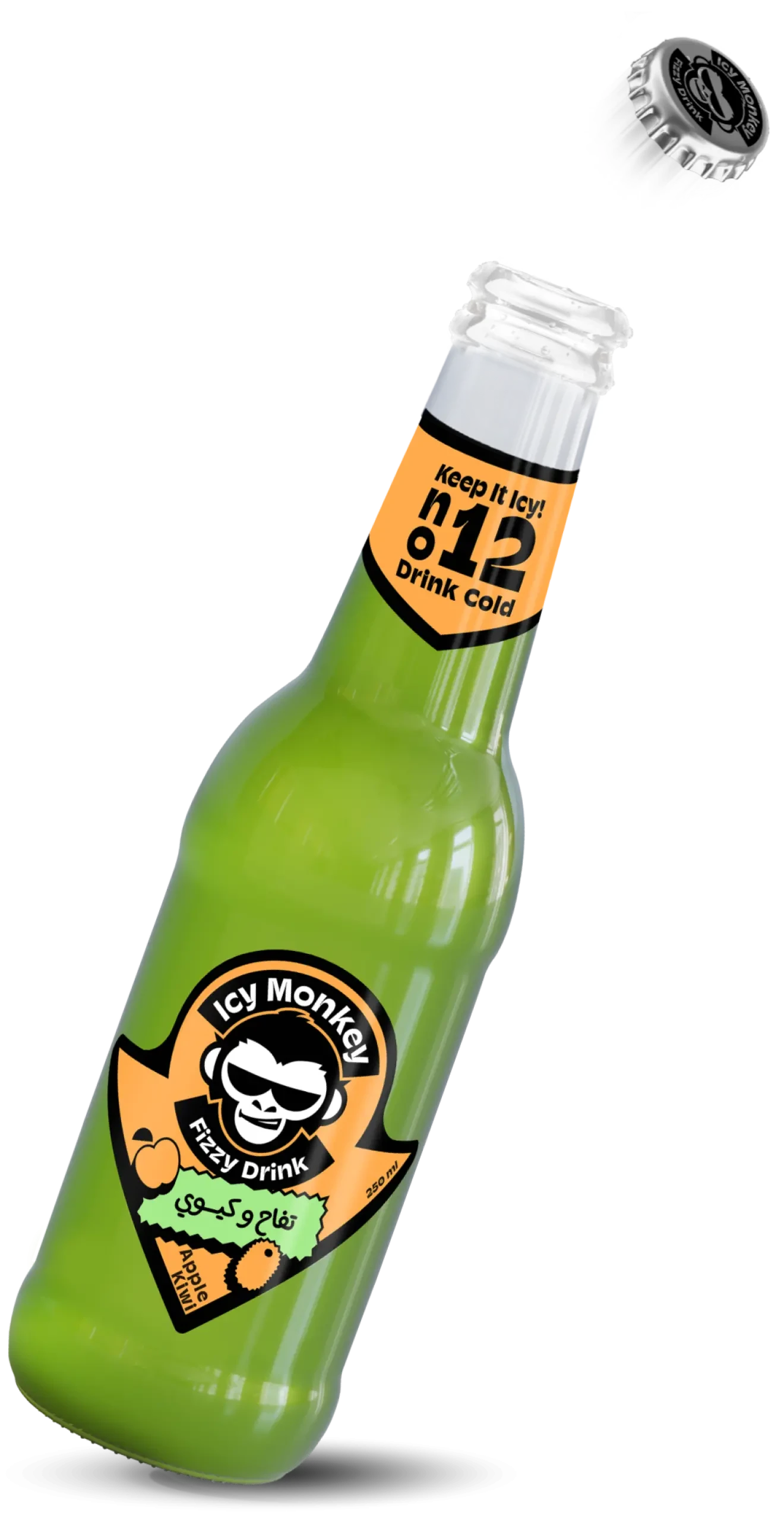 ايس مونكي غازي تفاح وكيوي 250 مل